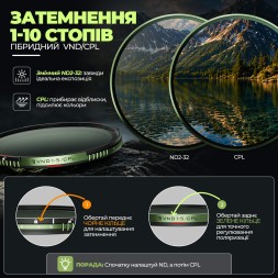 Змінний ND фільтр Brandon Li x Freewell VND/CPL 82mm на 1-10 стопів